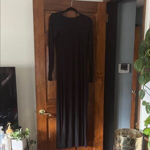 Aerie Elegant Black Long Sleeve Dress